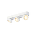 wall and ceiling luminaire KALU 2.0 3 flames, suitable for VDU workstation IP20, white, lacquered dimmable