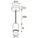 SLV Pendelleuchte LALU� MIX&MATCH, E27, 1x max. 10W, IP20, dimmbar, schwarz