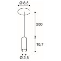 SLV LED Pendelleuchte LALU� MIX&MATCH, Einbauversion, 40�, 10W, 2700/3000K, 700lm, IP20, dimmbar, schwarz