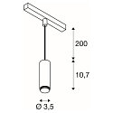 SLV LED Pendelleuchte LALU� TRACK 48V MIX&MATCH, 40�, 2700/3000K, 700lm, IP20, dimmbar, schwarz