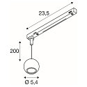 SLV Dekorative LED 1-Phasen Pendelleuchte DYSKO, IP20, 6.7W 2700 750lm 36�, CRi>90, dimmbar, schwarz / Adapter wei�