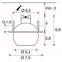 SLV ceiling recessed luminaire DYSKO round IP20, black, white dimmable