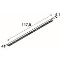 SLV LED 3-Phasen Strahler SIGHT EVO SINGLE, 117,5cm, rechteckig, 60�, 25W, IP20, dimmbar, 4000K, 3200lm, schwarz