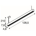 SLV LED Pendelleuchte GLENOS� PRO, 120cm, 75�, 60W, UGR16, IP20, dimmbar, 3000K, 7500lm, wei� / schwarz