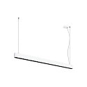 SLV LED Pendelleuchte GLENOS� PRO, 120cm, 75�, 60W, UGR16, IP20, dimmbar, 4000K, 7800lm, wei� / schwarz