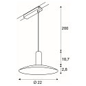 SLV LED 1-Phasen Pendelleuchte LALU� SET ELYPSE 22, IP20, 10W 2700/3000K (CCT Switch) 40�, CRi>90, dimmbar, schwarz / Bronze