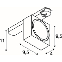 SLV LED 3-Phasen Strahler EURO CUBE 2 M, eckig, 40�, 14W, 4000K, 1700lm, IP20, DALI dimmbar, wei�/schwarz