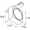 SLV LED 3-Phasen Strahler EURO CUBE 2 L, eckig, 40�, 21W, 4000K, 2800lm, IP20, dimmbar, schwarz