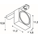 SLV LED 3-Phasen Strahler EURO CUBE 2 L, eckig, 40�, 21W, 3000K, 2750lm, IP20, DALI dimmbar, schwarz