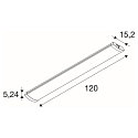 SLV LED Lichtleiste BATTEN FLAT P 1200 49 BT, IP44 IK04, 120cm, MW-Sensor, 230V AC/DC, 20-35W 3000-5000K, Bluetooth dimmbar