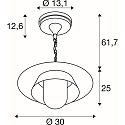 SLV pendant luminaire SEJERO E27 IP65, beige dimmable