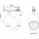 SLV LED 3-Phasen Strahler TRACKSPOT P, 12W, 2700K, 1984/6277lm, IP20, wei�