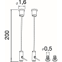 SLV Abh�ngeset f�r LED Feuchtraumleuchte TUBULAR P, 200cm, 2 St�ck, silber