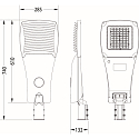 SLV LED Mastleuchte STREET A MIDI, 120W, 3000K, 1800lm, IP66, grau