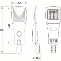 SLV LED Mastleuchte STREET A MINI, 90W, 4000K, 13500lm, IP66, grau