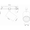 SLV LED 3-Phasen Strahler TRACKSPOT P, 12W, 3000K, 1836/5843lm, IP20, DALI dimmbar, schwarz