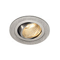 LED Downlight Set NEW TRIA DL ROUND Recessed luminaire, 6W, 38�, 2700K, incl. driver, clip springs, alu brushed