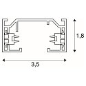 SLV 1-Phasen Hochvolt-Schiene, Aufbauversion / Pendelversion, 220-240V AC, Aluminium, 200cm, schwarz