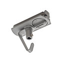 Adapter for 1-Phase High Voltage track, electrical, with hook, silver grey