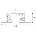 SLV 1-Phasen Hochvolt-Schiene, Einbauversion, 220-240V AC, Aluminium, 200cm, wei�