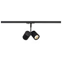 SLV 1-Phasen Strahler BIMA 2, 2-flammig, 2x GU10, IP20, inkl. Adapter, schwarz