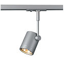 1-Phasen Strahler BIMA 1, 1-flammig, 1x GU10, IP20, inkl. Adapter, silbergrau