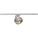 SLV Spot KALU TRACK QPAR111 Lamphead , GU10, max. 75W, incl. 1-Phase adaptor, silver grey