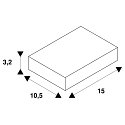 Eutrac L-Coupler for 3-Phase High voltage Track, Earth outside, L-coupler 1, silver grey