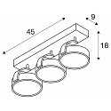 SLV Wall luminaire KALU 3 QPAR111 Ceiling luminaire, ES111, max. 3x75W, alu brushed