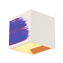 SLV Plaster Wall luminaire PLASTRA CUBE, square, white plaster, G9