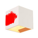 SLV Plaster Wall luminaire PLASTRA CUBE, square, white plaster, G9