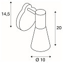 SLV Wandleuchte PHELIA WL, GU10 QPAR51, mit Schalter, Schwarz