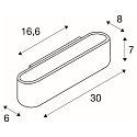 SLV Wandleuchte OSSA 300, R7s 118mm, QT-DE12 max.120W, Oval, Up/Down, Wei�