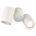 SLV Wand- und Deckenstrahler ENOLA B DOUBLE, 2-flammig, 2x GU10 QPAR51, IP20, dreh- und schwenkbar, Aluminium, wei�