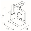 SLV LED 3-Phasen Strahler EURO CUBE, W�rfelform, CRi >90, kardanisch, inkl. Adapter, schaltbar, 26W 4000K 2740lm 60�, wei�