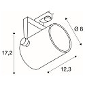 SLV 3-Phasen Strahler Strahler EURO SPOT, zylindrisch, GU10 QPAR51 max. 25W, kardanisch, inkl. Adapter, wei�