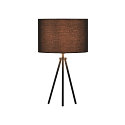 SLV Tischleuchte FENDA II, TRIPOD, E27, mit Schnurschalter ohne Schirm, Aluminium, schwarz