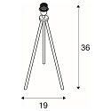 SLV Tischleuchte FENDA II, TRIPOD, E27, mit Schnurschalter ohne Schirm, Aluminium, schwarz