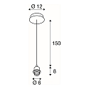 Pendant luminaire FENDA E27 Pendant rod, shade excl., black