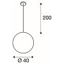 SLV Pendelleuchte ROTOBALL 40 PD, IP20, � 40cm, E27, Stahl / PE, silbergrau / wei�, � 40 cm