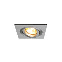 PIREQ QPAR51 SQUARE DOWNLIGHT, IP20, Einbau, 9 x 9cm, GU10 max. 50W, kardanisch, inkl. Clipfedern, Alu geb�rstet