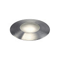 SLV LED Boden-Einbauleuchte TRAIL-LITE, IP65 IK08, 12V AC (exkl. BG),  0.3W 3000K 4lm, Edelstahl-Blende / Glaseinsatz satiniert