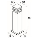 SLV Outdoor Stehleuchte RUSTY� SQUARE 70, IP55, E27 TC-DSE max. 11W, FeCSi-Stahl gerostet, 70cm