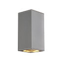 Wall luminaire BIG THEO UP-DOWN OUT ES111, square, GU10, max. 2x75W, silver grey