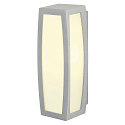 SLV Au�enleuchte MERIDIAN BOX Wandleuchte, E27, IP54, mit Sensor, silbergrau