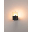 SLV Au�enwandleuchte GRAFIT, IP44 IK02, E27, eckig, anthrazit / Diffusor in Rauchglas-Optik, satiniert, Standard