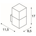 SLV Au�enwandleuchte GRAFIT, IP44 IK02, E27, eckig, anthrazit / Diffusor in Rauchglas-Optik, satiniert, Standard