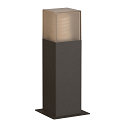 SLV Outdoor Stehleuchte GRAFIT, IP44, eckig, E27, anthrazit / Diffusor in Rauchglas-Optik, satiniert, 30cm