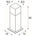 SLV Outdoor Stehleuchte GRAFIT, IP44, eckig, E27, anthrazit / Diffusor in Rauchglas-Optik, satiniert, 30cm