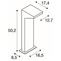 SLV Outdoor LED Stehleuchte IPERI 50, IP44 IK02, H�he 50.2cm, 4.5W 4000K 400lm 100�, schaltbar, anthrazit